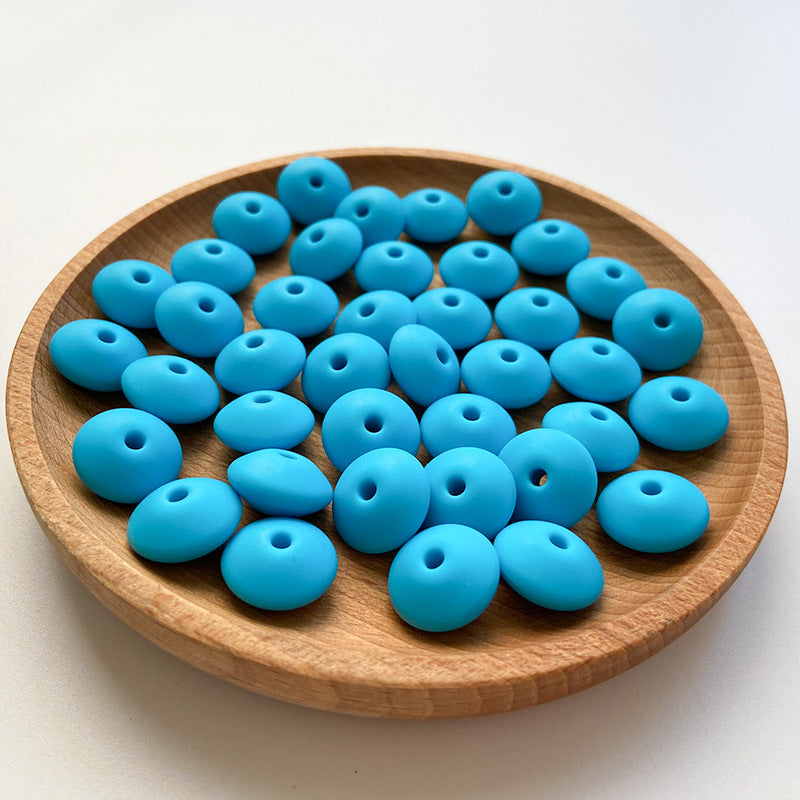Venta al por mayor, 50 Uds., cuentas pequeñas, 12MM, cuentas de ábaco DIY, silicona